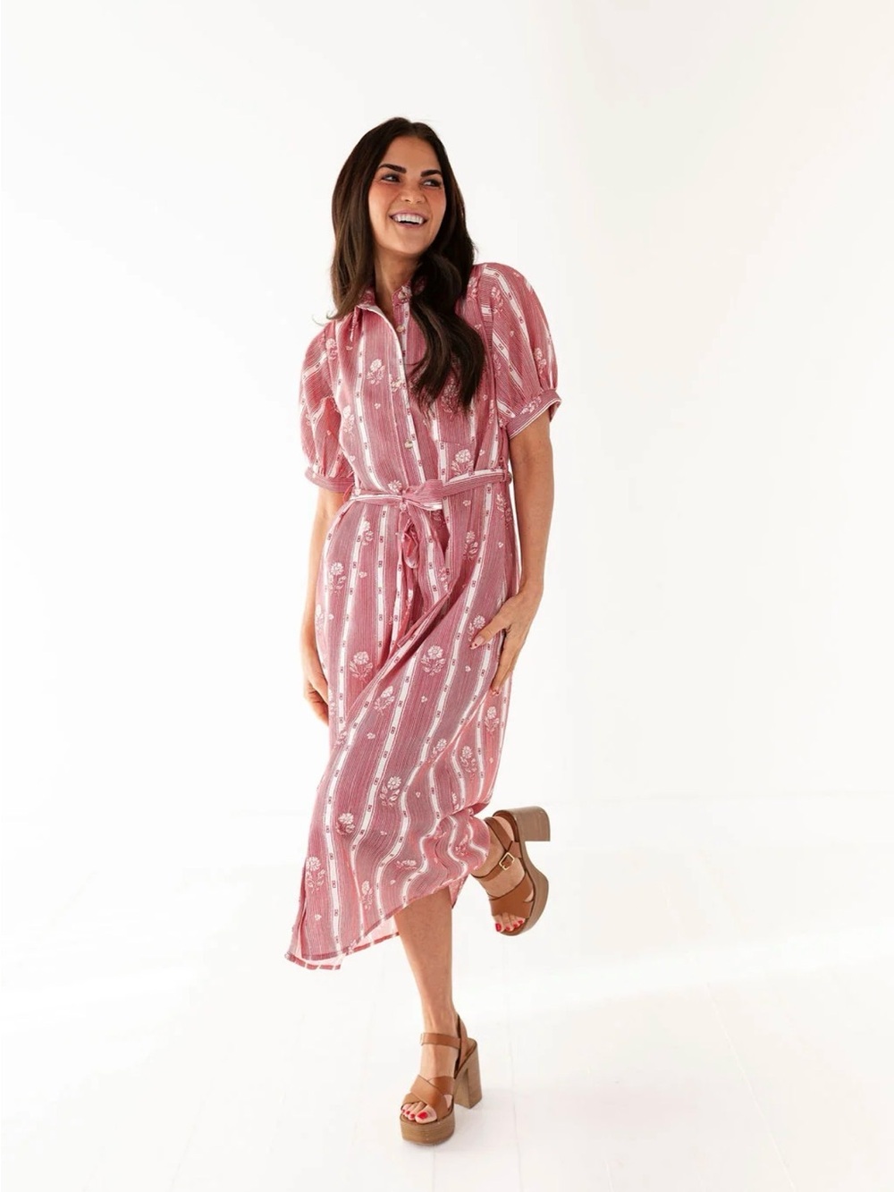 Floral Striped Dress - Picture 2 of 5
